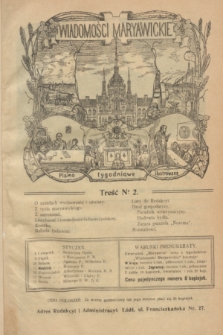 Wiadomości Maryawickie : pismo tygodniowe ilustrowane. R.8, № 2 (8 stycznia 1914)