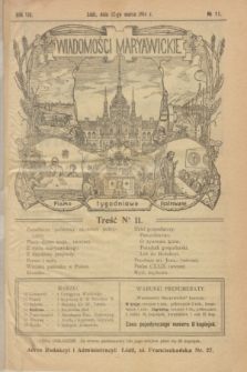 Wiadomości Maryawickie : pismo tygodniowe ilustrowane. R.8, № 11 (12 marca 1914)
