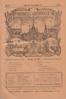 Wiadomości Maryawickie : pismo tygodniowe ilustrowane. R.8, № 17 (23 kwietnia 1914)
