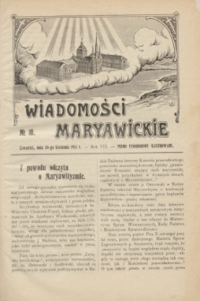 Wiadomości Maryawickie : pismo tygodniowe ilustrowane. R.8, № 18 (30 kwietnia 1914)