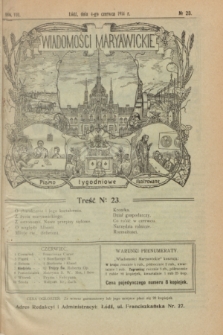 Wiadomości Maryawickie : pismo tygodniowe ilustrowane. R.8, № 23 (4 czerwca 1914)