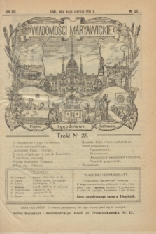Wiadomości Maryawickie : pismo tygodniowe ilustrowane. R.8, № 25 (18 czerwca 1914)