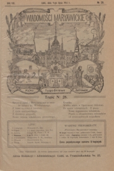 Wiadomości Maryawickie : pismo tygodniowe ilustrowane. R.8, № 28 (9 lipca 1914)