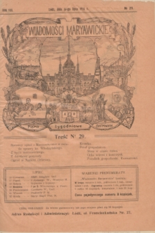 Wiadomości Maryawickie : pismo tygodniowe ilustrowane. R.8, № 29 (16 lipca 1914)