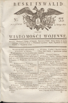 Ruski Inwalid : czyli wiadomości wojenne. 1817, No 33 (9 lutego)