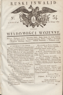 Ruski Inwalid : czyli wiadomości wojenne. 1817, No 34 (10 lutego)