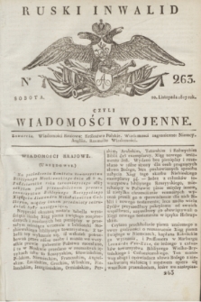 Ruski Inwalid : czyli wiadomości wojenne. 1817, No 263 (10 listopada)