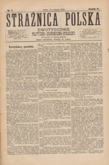 Strażnica Polska : dwutygodnik polityczno-ekonomiczno-społeczny. R.4, nr 11 (26 sierpnia 1882)