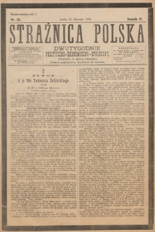 Strażnica Polska : dwutygodnik polityczno-ekonomiczno-społeczny. R.6, nr 20 (25 stycznia 1885) [nakład skonfiskowany]