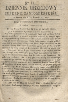 Dziennik Urzędowy Gubernii Sandomierskiej. 1841, Nro 16 (18 kwietnia)