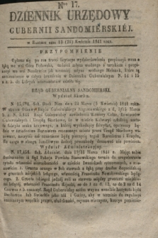 Dziennik Urzędowy Gubernii Sandomierskiej. 1841, Nro 17 (25 kwietnia)