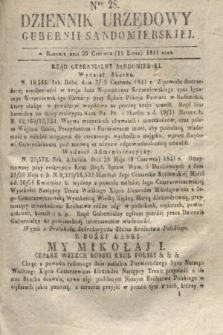 Dziennik Urzędowy Gubernii Sandomierskiej. 1841, Nro 28 (11 lipca) + dod.