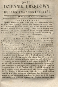 Dziennik Urzędowy Gubernii Sandomierskiej. 1841, Nro 41 (10 października) + dod.