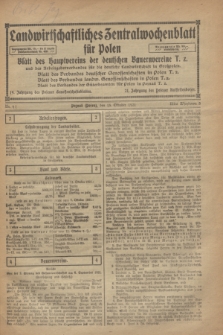 Landwirtschaftliches Zentralwochenblatt für Polen : Blatt des Hauptvereins der deutschen Bauernvereine und des Arbeitgeberverbandes für die deutsche Landwirtschaft in Großpolen. 1921, Nr. 41 (13 Oktober)