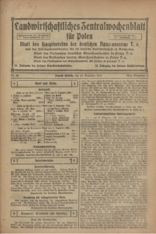 Landwirtschaftliches Zentralwochenblatt für Polen : Blatt des Hauptvereins der deutschen Bauernvereine und des Arbeitgeberverbandes für die deutsche Landwirtschaft in Großpolen. 1921, Nr. 49 (10 Dezember)