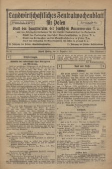 Landwirtschaftliches Zentralwochenblatt für Polen : Blatt des Hauptvereins der deutschen Bauernvereine und des Arbeitgeberverbandes für die deutsche Landwirtschaft in Großpolen. 1921, Nr. 51 (24 Dezember)