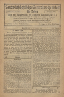 Landwirtschaftliches Zentralwochenblatt für Polen : Blatt des Hauptvereins der deutschen Bauernvereine und des Arbeitgeberverbandes für die deutsche Landwirtschaft in Großpolen. 1921, Nr. 52 (31 Dezember)