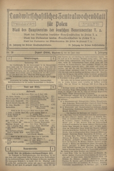 Landwirtschaftliches Zentralwochenblatt für Polen : Blatt des Hauptvereins der deutschen Bauernvereine. Jg.3, Nr. 20 (10 Juni 1922)