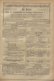 Landwirtschaftliches Zentralwochenblatt für Polen : Blatt des Hauptvereins der deutschen Bauernvereine. Jg.3, Nr. 28 (5 August 1922)