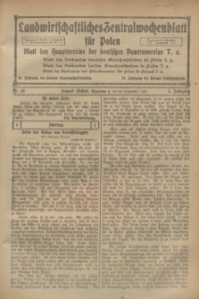 Landwirtschaftliches Zentralwochenblatt für Polen : Blatt des Hauptvereins der deutschen Bauernvereine. Jg.3, Nr. 35 (23 September 1922)