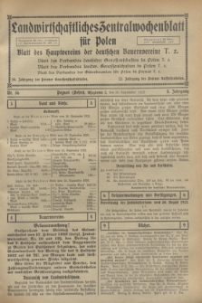 Landwirtschaftliches Zentralwochenblatt für Polen : Blatt des Hauptvereins der deutschen Bauernvereine. Jg.3, Nr. 36 (30 September 1922)