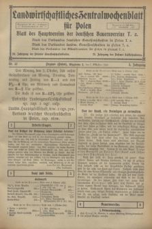Landwirtschaftliches Zentralwochenblatt für Polen : Blatt des Hauptvereins der deutschen Bauernvereine. Jg.3, Nr. 37 (7 Oktober 1922)