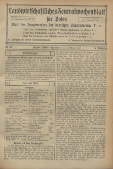 Landwirtschaftliches Zentralwochenblatt für Polen : Blatt des Hauptvereins der deutschen Bauernvereine. Jg.3, Nr. 38 (14 Oktober 1922)