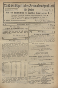 Landwirtschaftliches Zentralwochenblatt für Polen : Blatt des Hauptvereins der deutschen Bauernvereine. Jg.3, Nr. 39 (21 Oktober 1922)