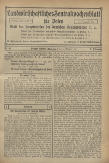 Landwirtschaftliches Zentralwochenblatt für Polen : Blatt des Hauptvereins der deutschen Bauernvereine. Jg.3, Nr. 40 (22 Oktober 1922)