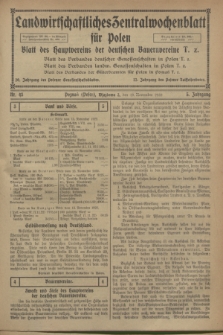 Landwirtschaftliches Zentralwochenblatt für Polen : Blatt des Hauptvereins der deutschen Bauernvereine. Jg.3, Nr. 43 (18 November 1922)