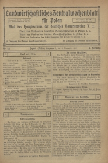 Landwirtschaftliches Zentralwochenblatt für Polen : Blatt des Hauptvereins der deutschen Bauernvereine. Jg.3, Nr. 44 (25 November 1922)