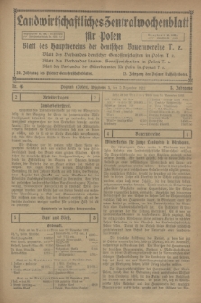 Landwirtschaftliches Zentralwochenblatt für Polen : Blatt des Hauptvereins der deutschen Bauernvereine. Jg.3, Nr. 45 (2 Dezember 1922)