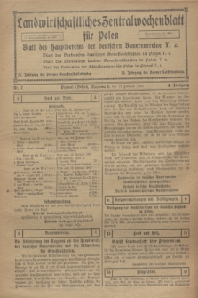 Landwirtschaftliches Zentralwochenblatt für Polen : Blatt des Hauptvereins der deutschen Bauernvereine. Jg.4, Nr. 7 (17 Februar 1923)