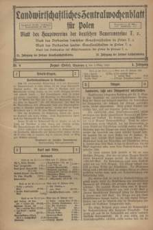Landwirtschaftliches Zentralwochenblatt für Polen : Blatt des Hauptvereins der deutschen Bauernvereine. Jg.4, Nr. 9 (3 März 1923)