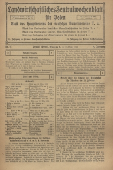 Landwirtschaftliches Zentralwochenblatt für Polen : Blatt des Hauptvereins der deutschen Bauernvereine. Jg.4, Nr. 11 (17 März 1923)