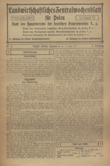 Landwirtschaftliches Zentralwochenblatt für Polen : Blatt des Hauptvereins der deutschen Bauernvereine. Jg.4, Nr. 12 (24 März 1923)