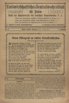 Landwirtschaftliches Zentralwochenblatt für Polen : Blatt des Hauptvereins der deutschen Bauernvereine. Jg.4, Nr. 13 (31 März 1923)