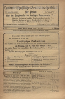 Landwirtschaftliches Zentralwochenblatt für Polen : Blatt des Hauptvereins der deutschen Bauernvereine. Jg.4, Nr. 22 (1 Juni 1923)