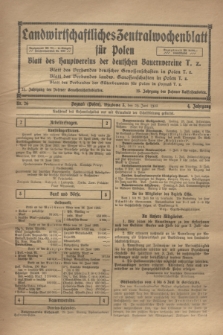 Landwirtschaftliches Zentralwochenblatt für Polen : Blatt des Hauptvereins der deutschen Bauernvereine. Jg.4, Nr. 26 (29 Juni 1923)