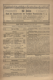 Landwirtschaftliches Zentralwochenblatt für Polen : Blatt des Hauptvereins der deutschen Bauernvereine. Jg.4, Nr. 29 (20 Juli 1923)
