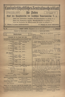 Landwirtschaftliches Zentralwochenblatt für Polen : Blatt des Hauptvereins der deutschen Bauernvereine. Jg.4, Nr. 30 (27 Juli 1923) + dod.