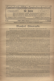 Landwirtschaftliches Zentralwochenblatt für Polen. Jg.4, Nr. 34 (24 August 1923)