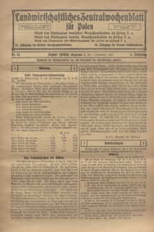 Landwirtschaftliches Zentralwochenblatt für Polen. Jg.4, Nr. 36 (7 September 1923)