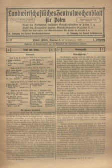 Landwirtschaftliches Zentralwochenblatt für Polen. Jg.4, Nr. 37 (14 September 1923)