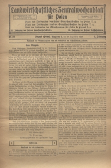 Landwirtschaftliches Zentralwochenblatt für Polen. Jg.4, Nr. 39 (28 September 1923)