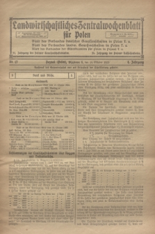 Landwirtschaftliches Zentralwochenblatt für Polen. Jg.4, Nr. 42 (19 Oktober 1923) + dod.