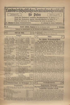 Landwirtschaftliches Zentralwochenblatt für Polen. Jg.4, Nr. 47 (23 November 1923)