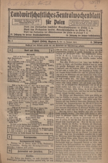 Landwirtschaftliches Zentralwochenblatt für Polen. Jg.5, Nr. 2 (11 Januar 1924)