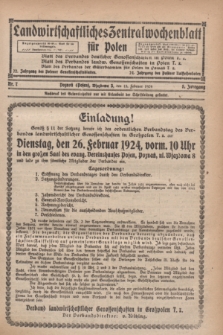 Landwirtschaftliches Zentralwochenblatt für Polen. Jg.5, Nr. 7 (15 Februar 1924)