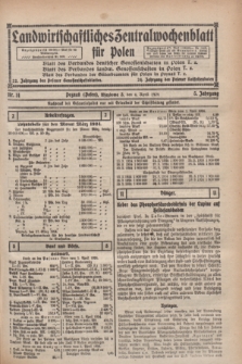 Landwirtschaftliches Zentralwochenblatt für Polen. Jg.5, Nr. 14 (4 April 1924)